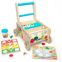 Melissa & Doug - Wooden Shape Sorting Grocery Cart