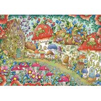 Ravensburger - Floral Mushroom Houses Puzzle 1000pc