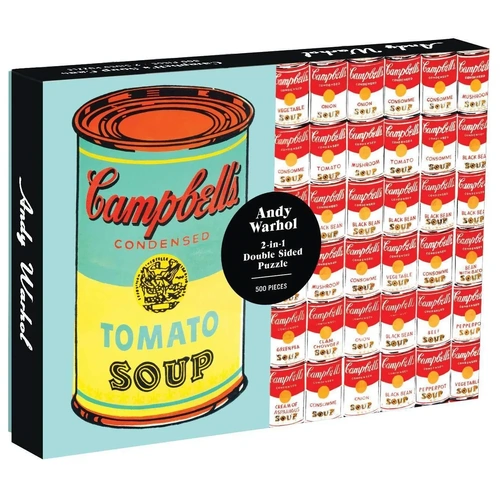 Galison - Andy Warhol Soup Double Sided Puzzle 500pc