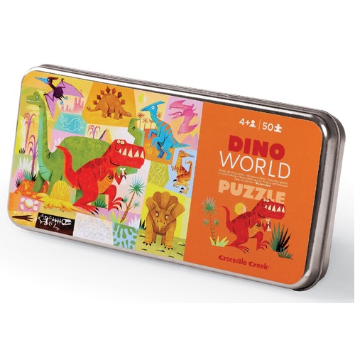 Crocodile Creek - Dino World Tin Puzzle 50pc