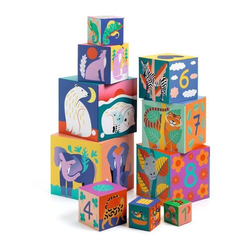 Djeco - Wild Animal Blocks