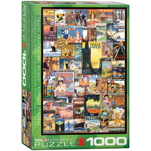 Eurographics - Travel Around the World Vintage Posters Puzzle 1000pc