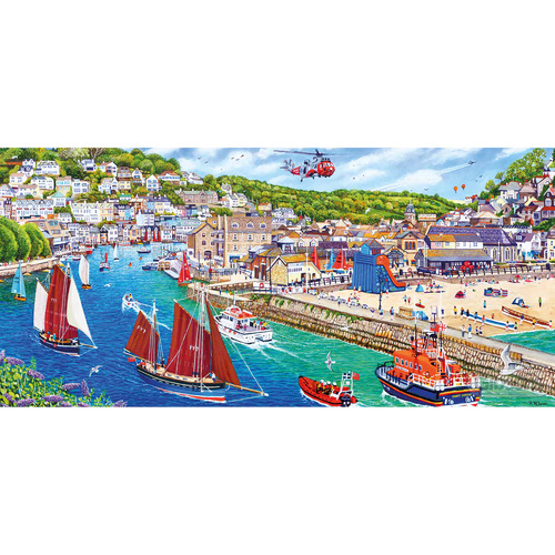 Gibsons - Looe Harbour Panoramic Puzzle 636pc