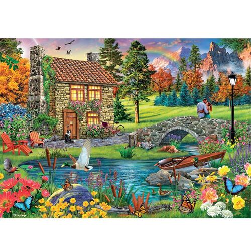 Holdson - Waters Edge Cobble Bridge Cottage Puzzle 1000pc