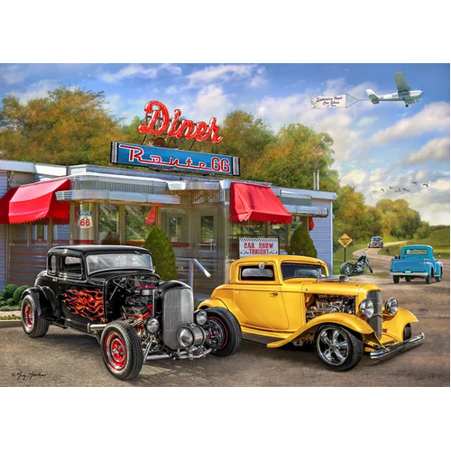 Holdson - Back In The Fast Lane - Diner Car Show Puzzle 1000pc