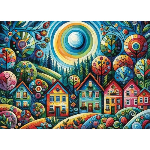 JaCaRou - Lovely Colourful Village Puzzle 1000pc