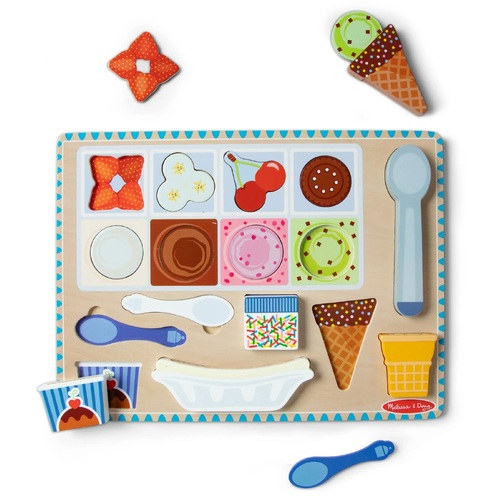 Melissa & Doug - Wooden Ice Cream Magnetic Puzzle Play