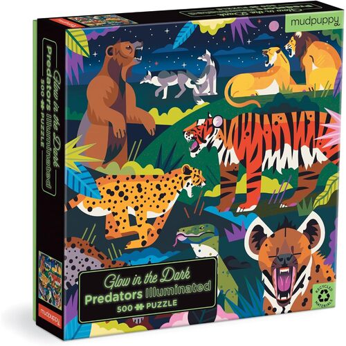 Mudpuppy - Predators Glow in the Dark Family Puzzle 500pc