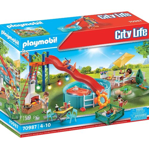 Buy Playmobil - Pool Party with Water Slide 70987